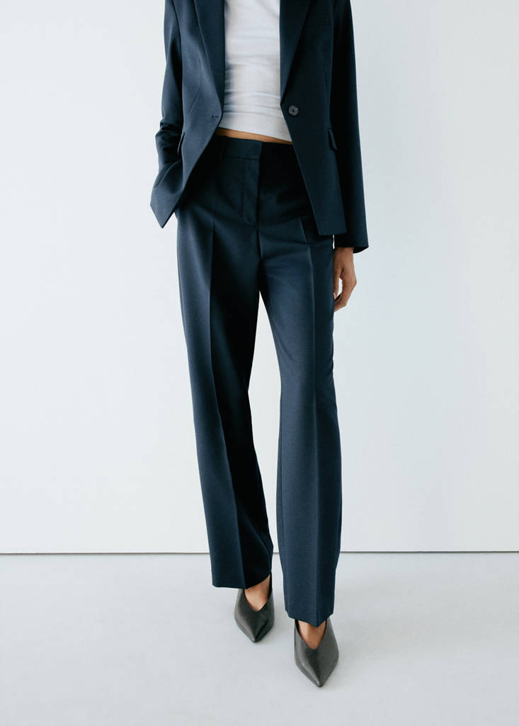 Straight suit trousers — Dark Navy
