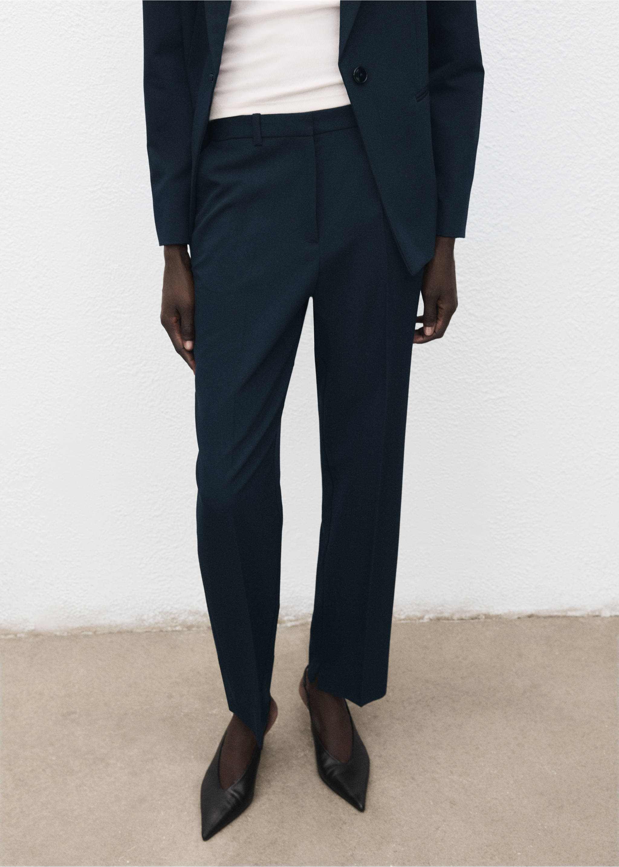 Straight suit trousers - Medium plane, Dark Navy. Ref: 37095858-00.