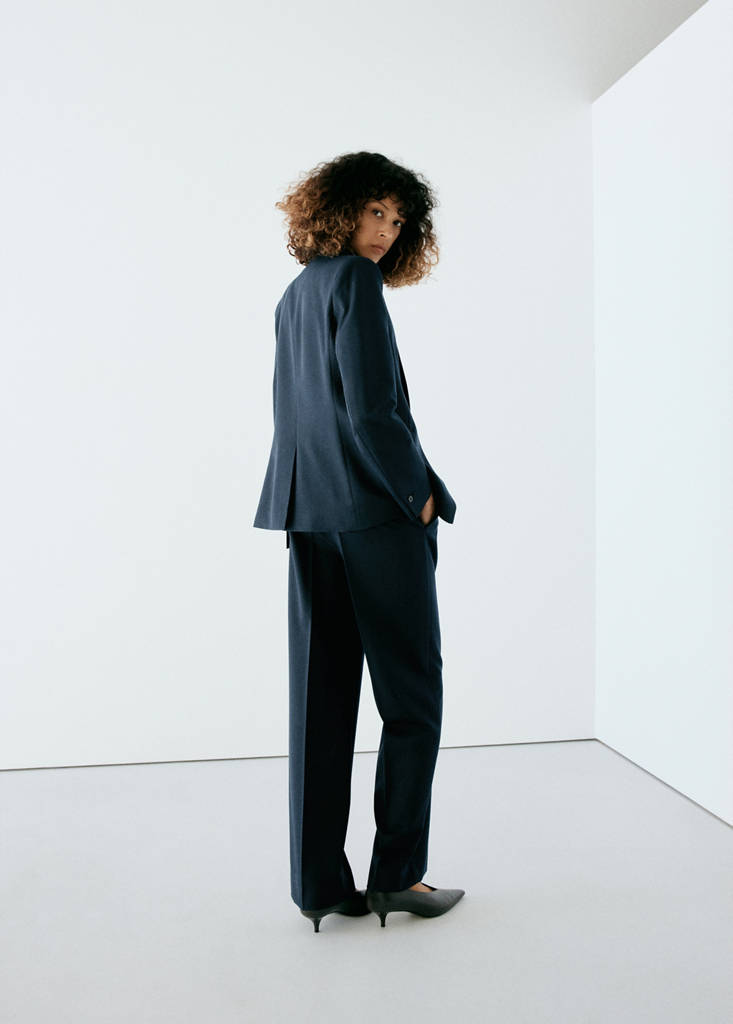 Straight suit trousers — Dark Navy