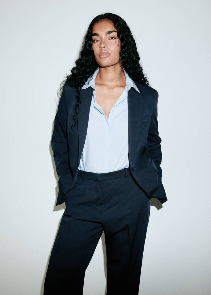 Straight suit trousers — Dark Navy