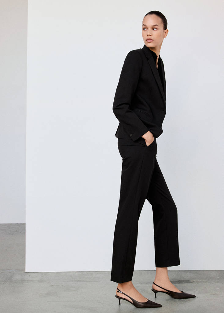 Straight suit trousers — Black
