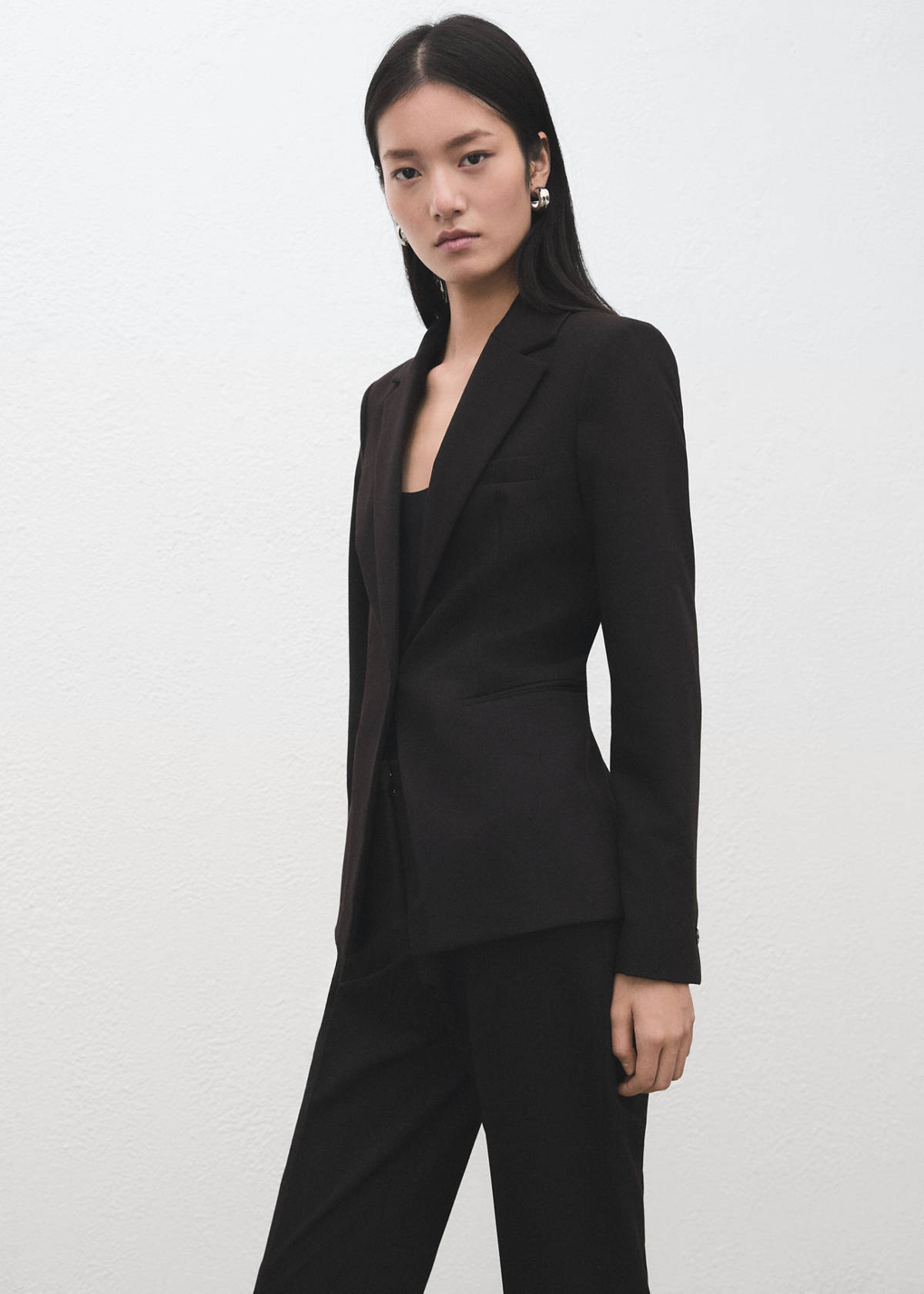 Straight suit trousers — Black