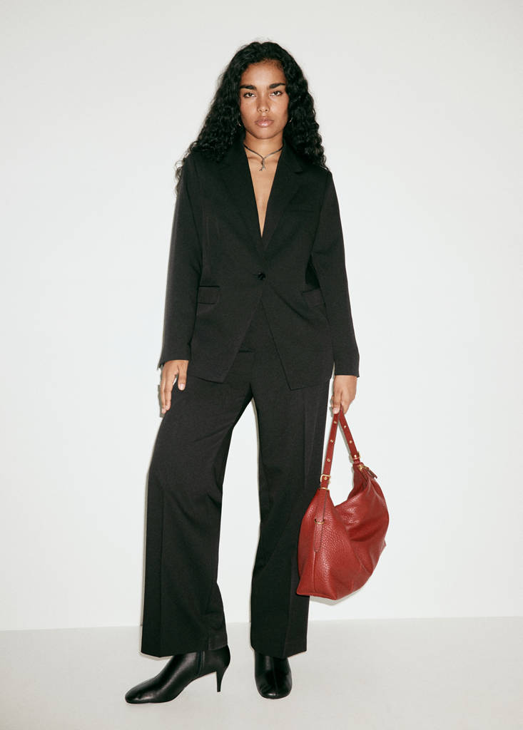 Straight suit trousers — Black