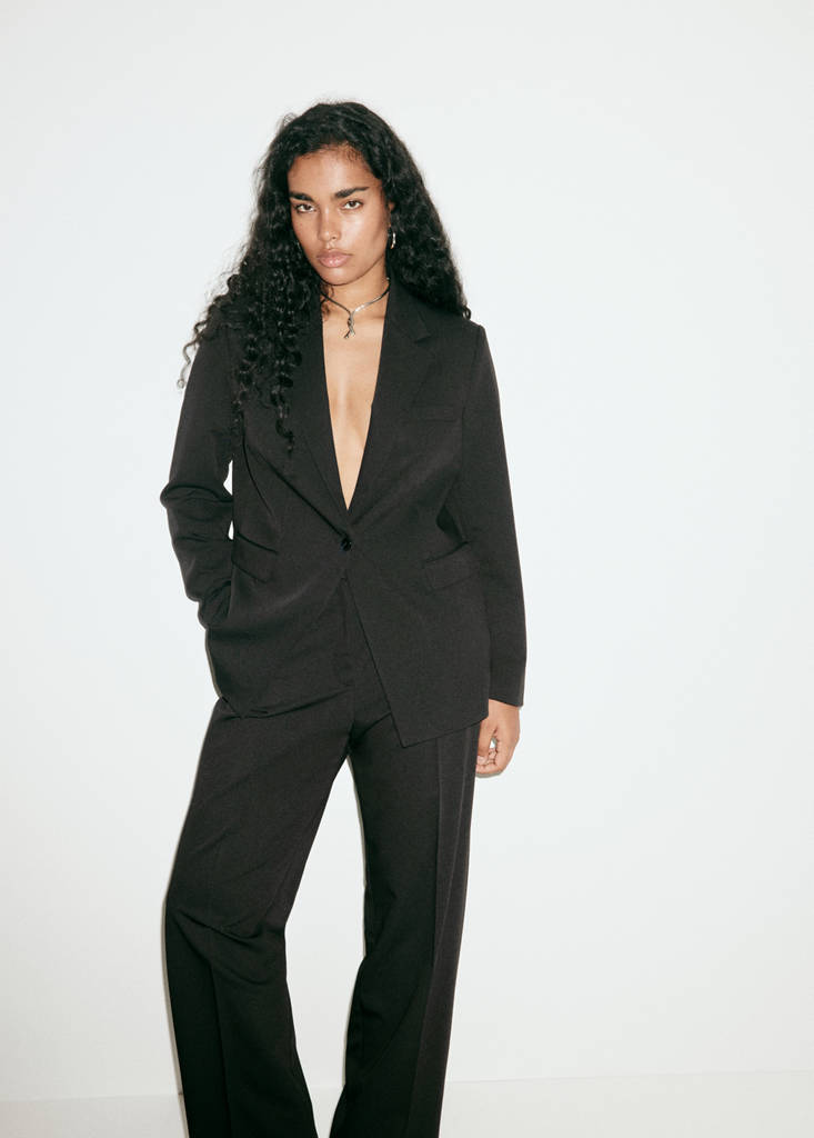 Straight suit trousers — Black