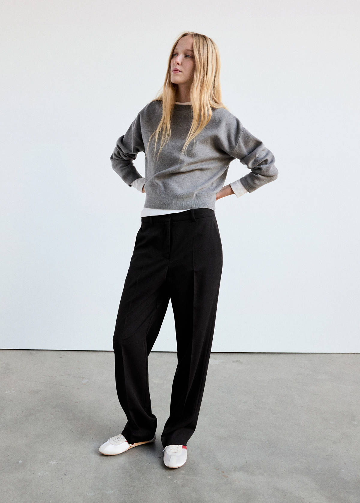 Straight suit trousers — Black