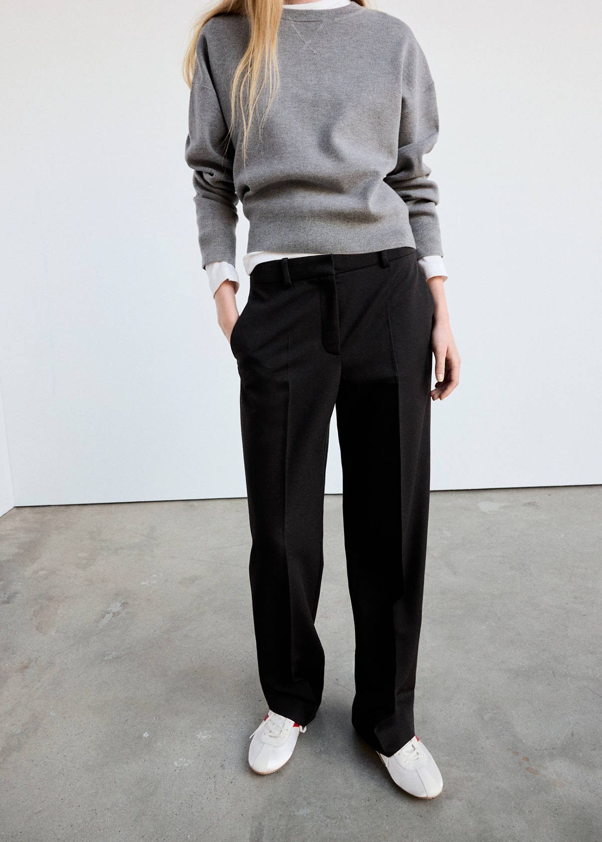 Straight suit trousers — Black