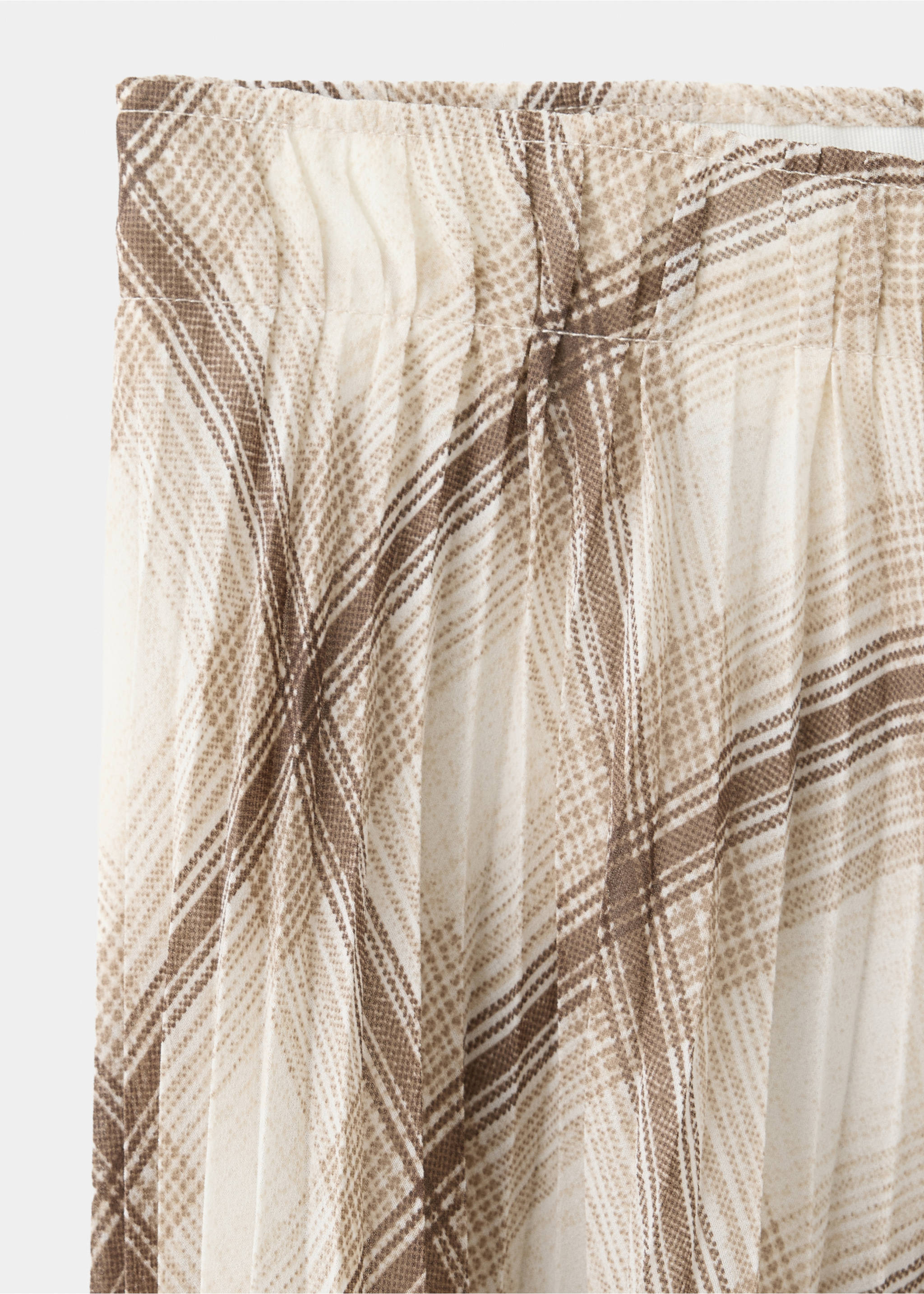 Checked pleated skirt - Details of the article 8, Brown. Ref: 37095860-00.