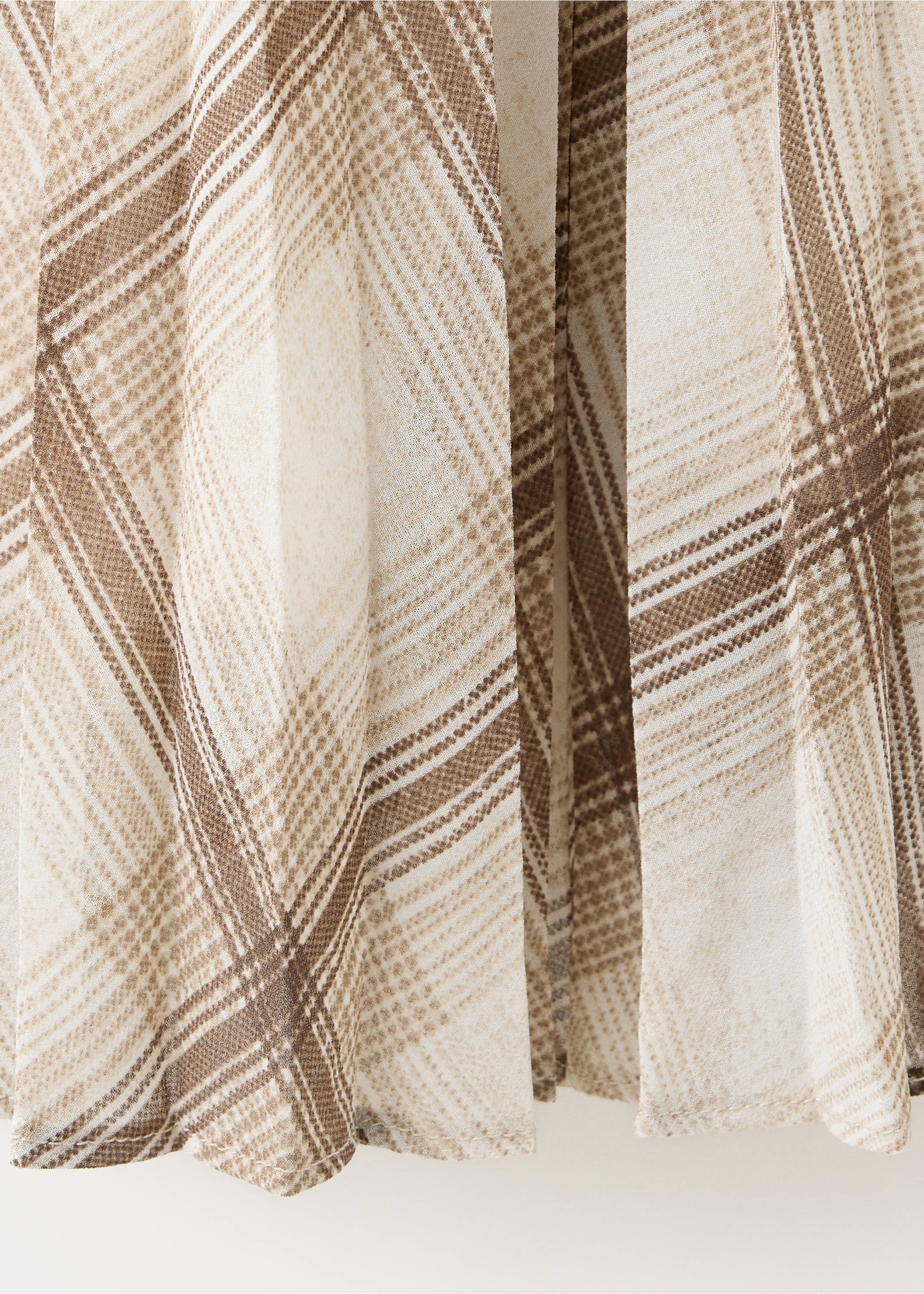 Checked pleated skirt - Details of the article 0, Brown. Ref: 37095860-00.