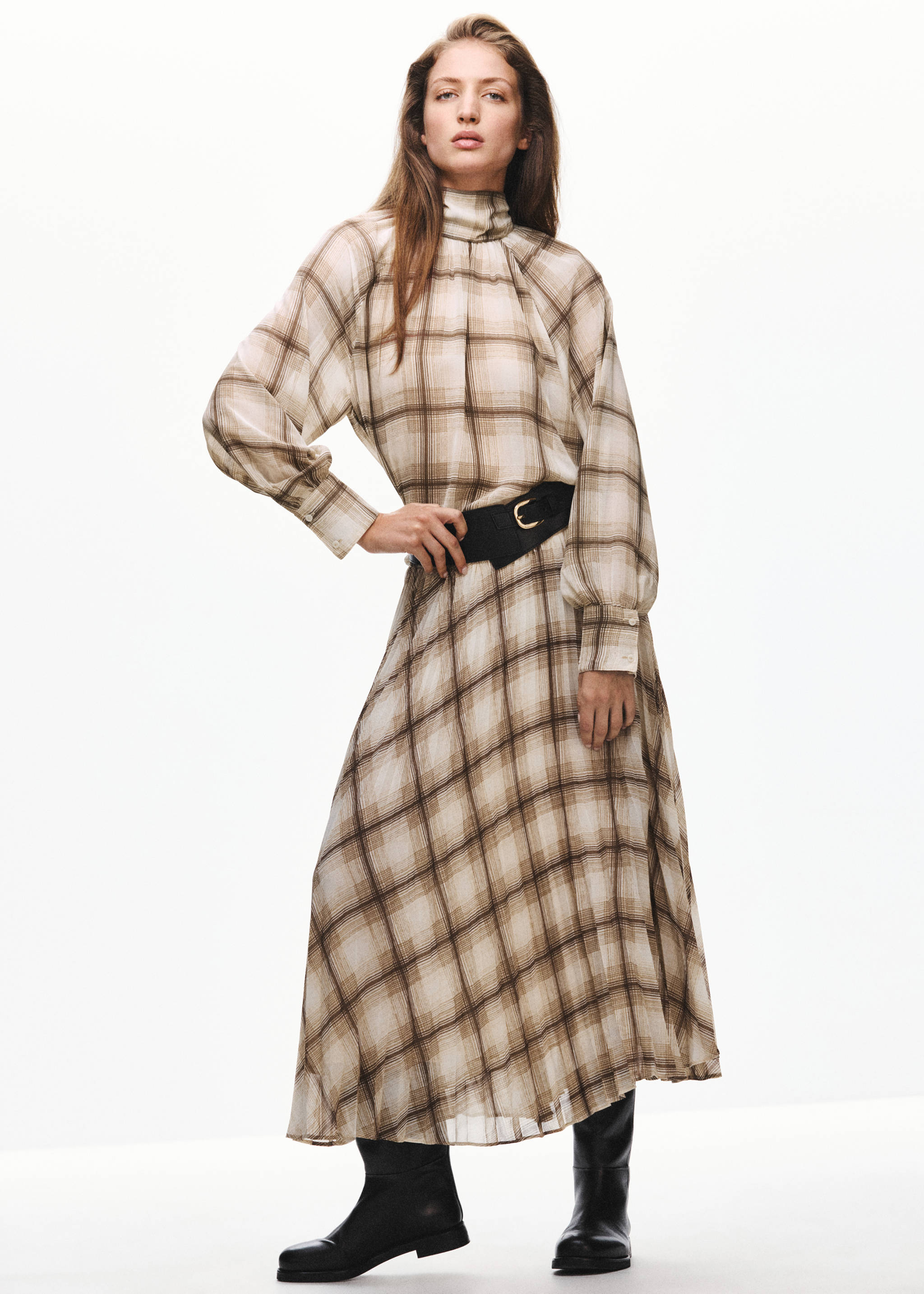 Checked pleated skirt - General plane