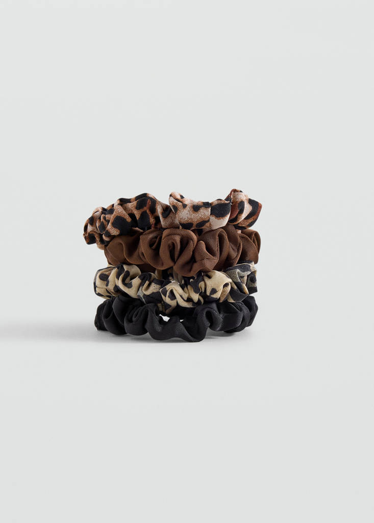 Pack of 4 matching hair ties — Brown