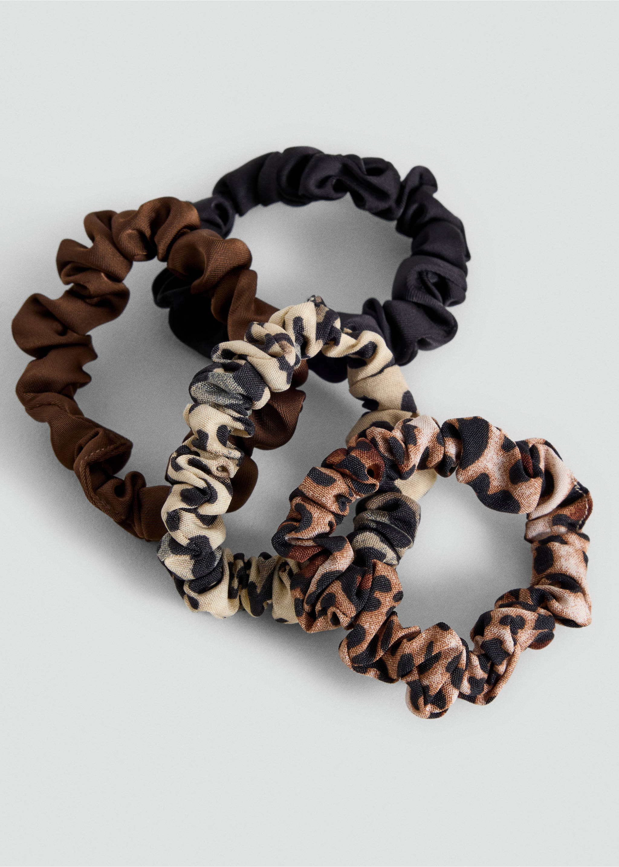 Set of 4 assorted hair ties - Details of the article 1, Brown. Ref: 37095861-00.