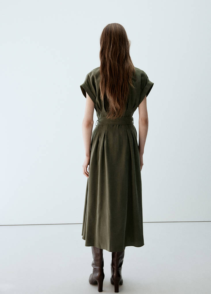 Modal shirt dress — Khaki