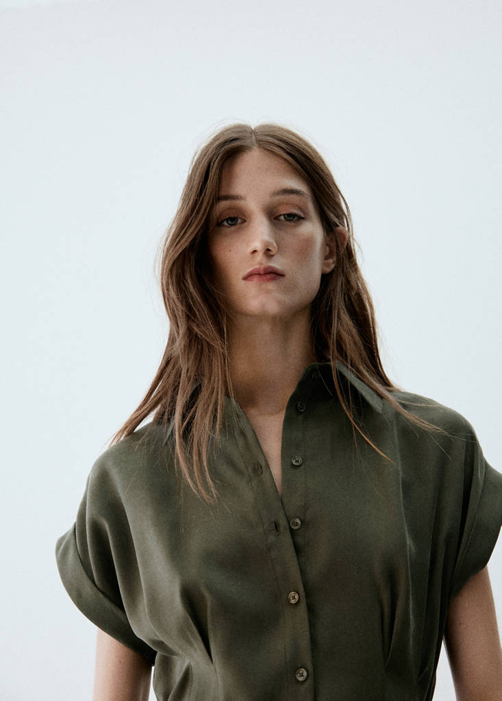 Modal shirt dress — Khaki