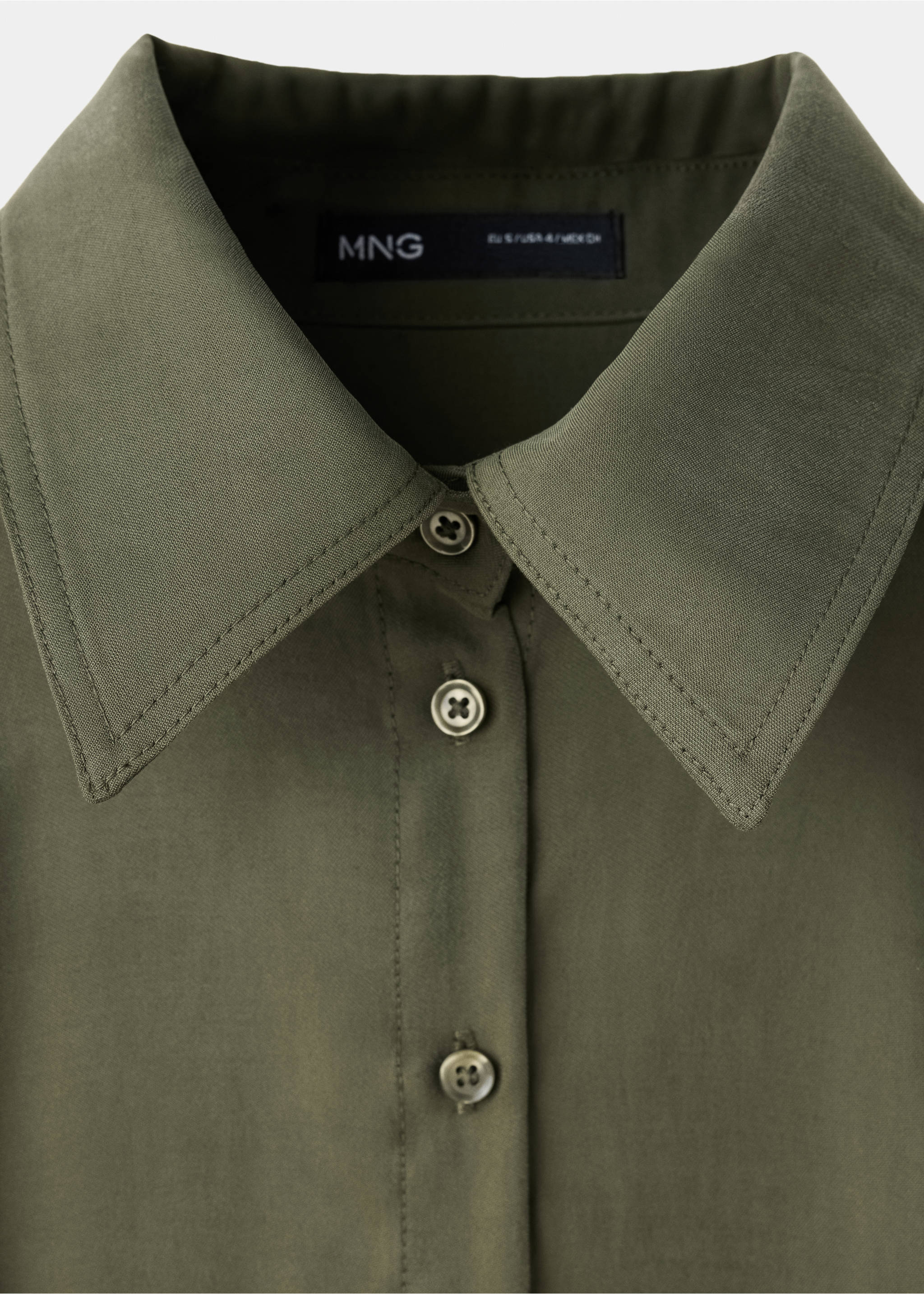 Modal shirt dress - Details of the article 8, Khaki. Ref: 37095862-00.