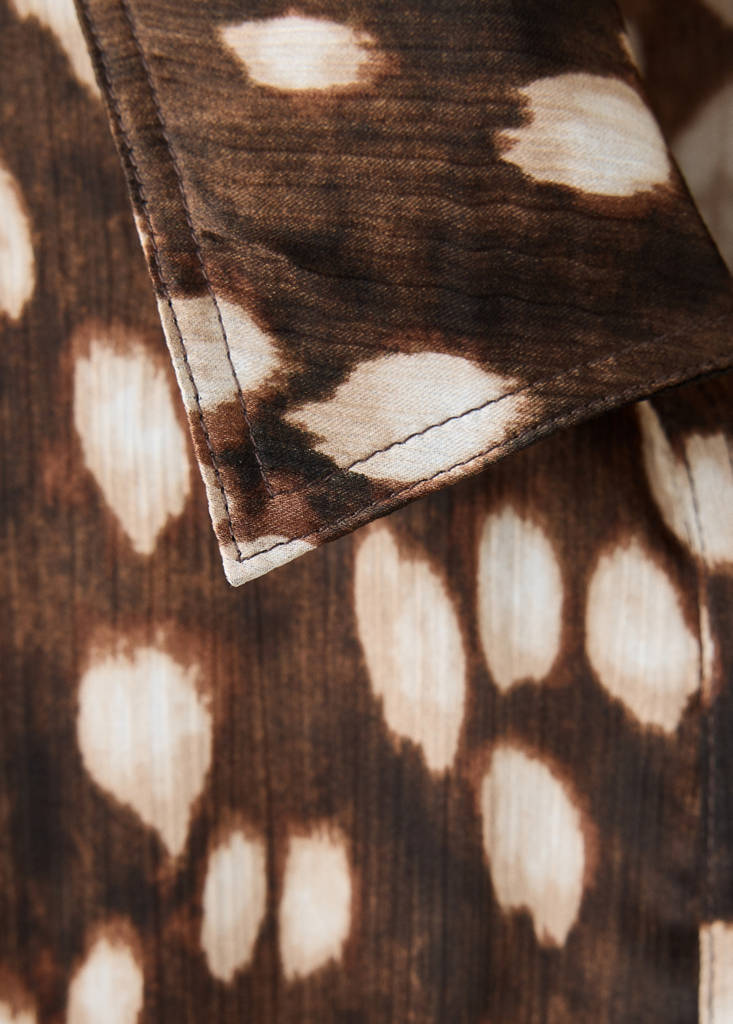 Printed shirt dress — Brown