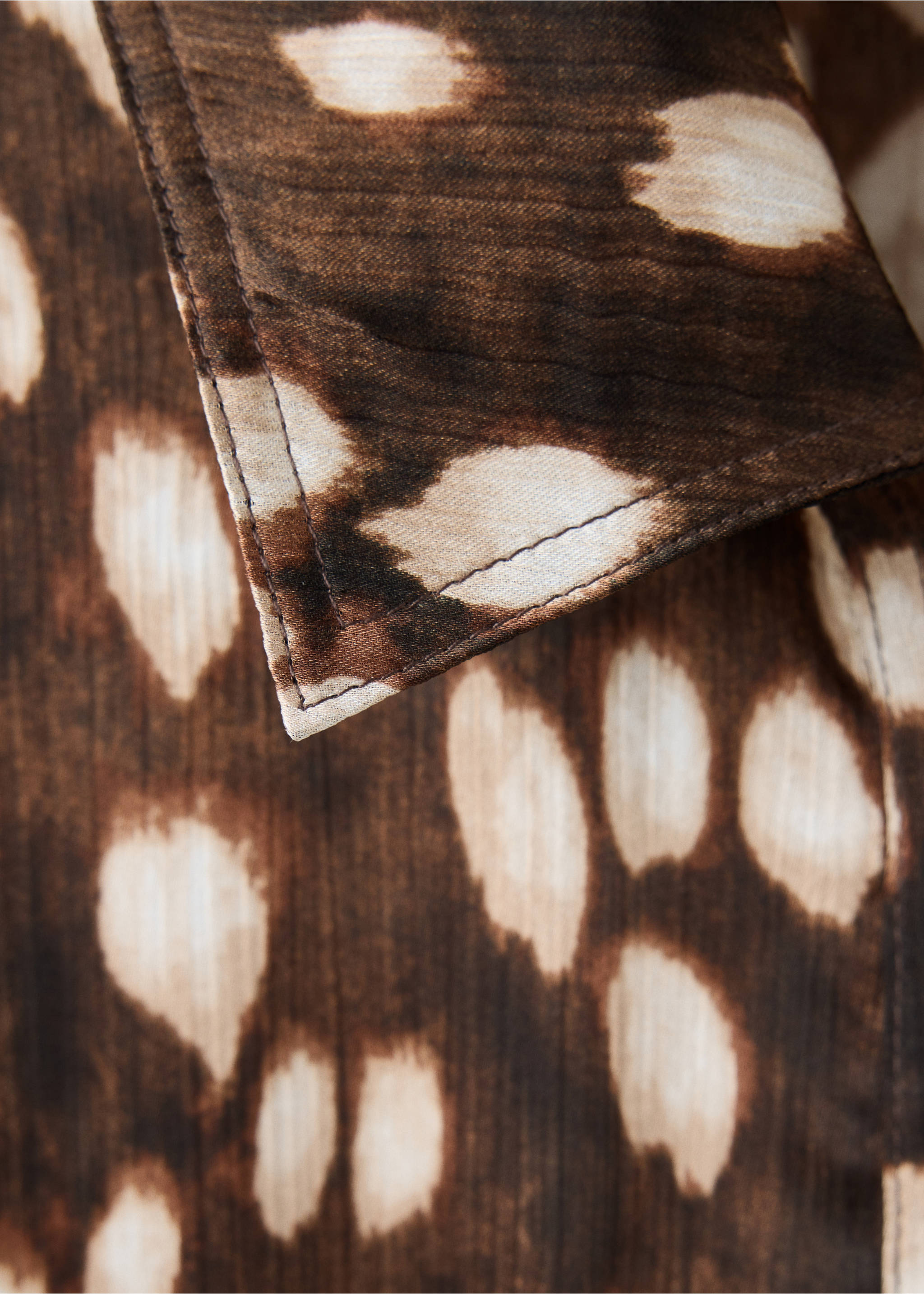 Printed shirt dress - Details of the article 0, Brown. Ref: 37095863-00.