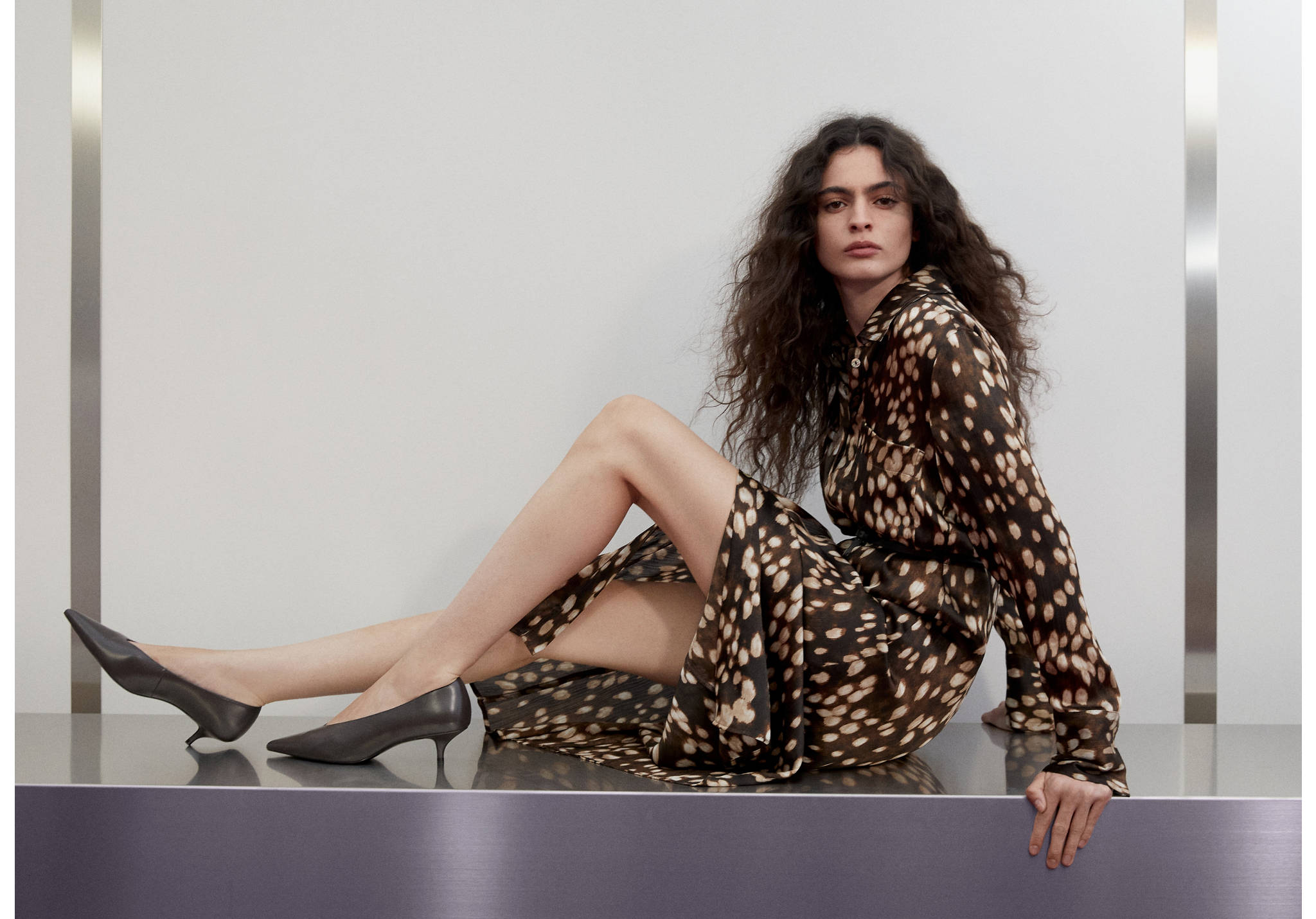 Printed shirt dress - Panoramic plane