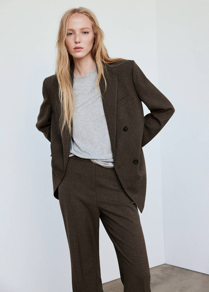 Houndstooth suit trousers — Chocolate