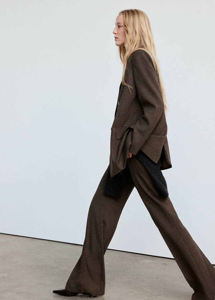 Houndstooth suit trousers — Chocolate
