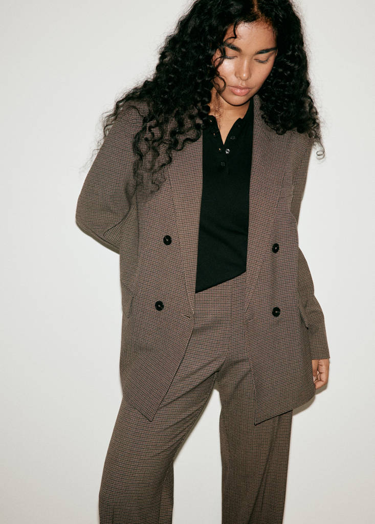 Houndstooth suit trousers — Chocolate