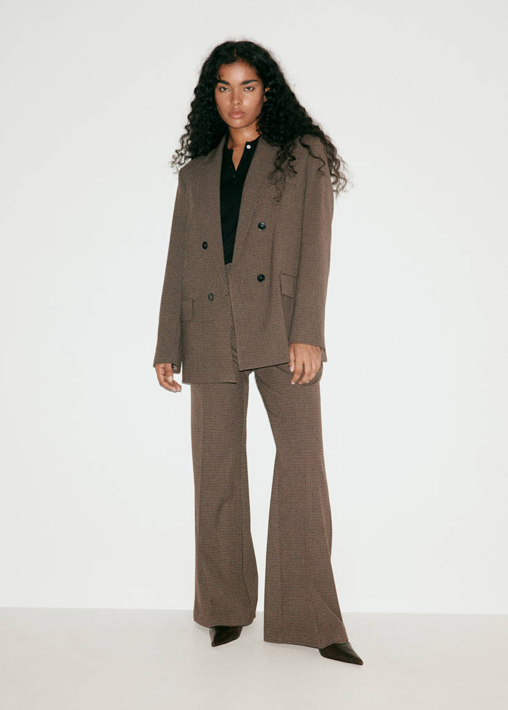 Houndstooth suit trousers — Chocolate