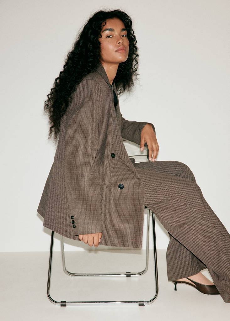 Houndstooth suit trousers — Chocolate