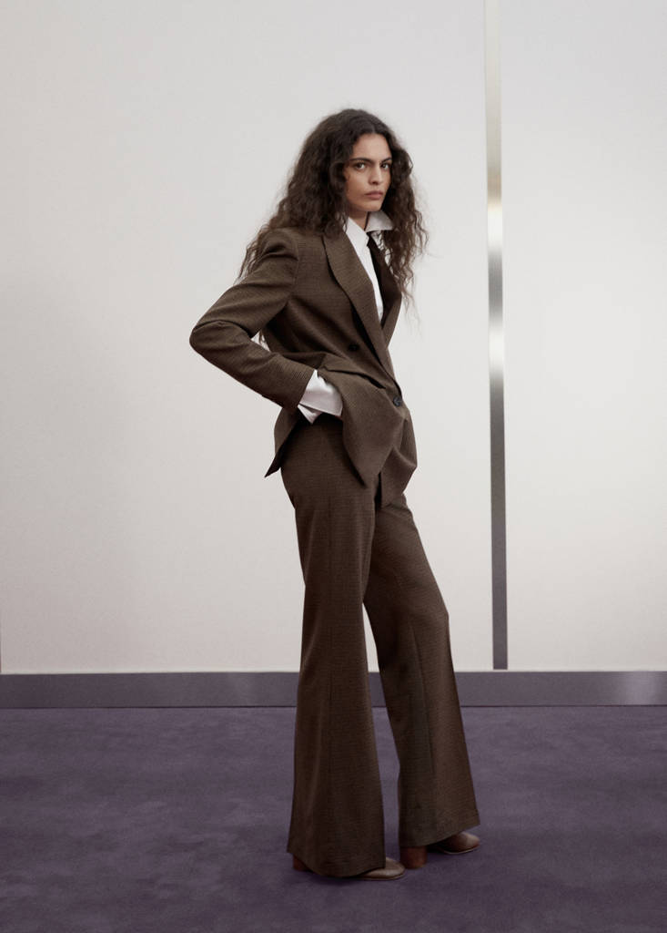 Houndstooth suit trousers — Chocolate