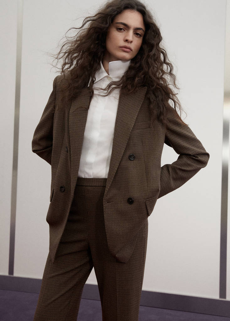 Houndstooth suit trousers — Chocolate