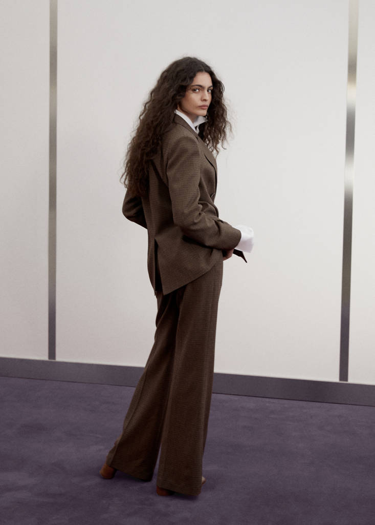 Houndstooth suit trousers — Chocolate