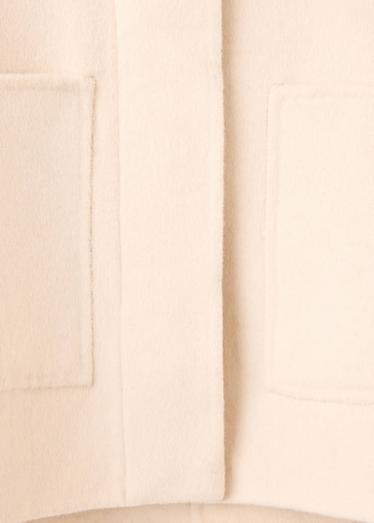 Short wool-blend jacket with patch pockets — Ecru
