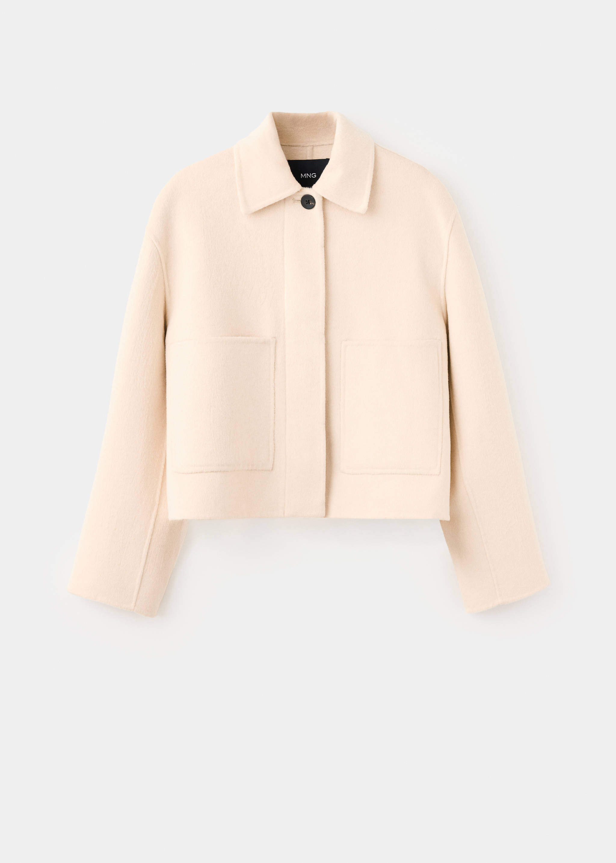 Cropped wool-blend jacket with patch pockets - Article without model