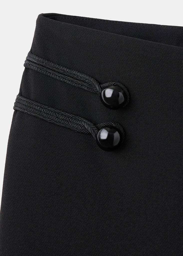 Tailored trousers with frog fastening detail — Black