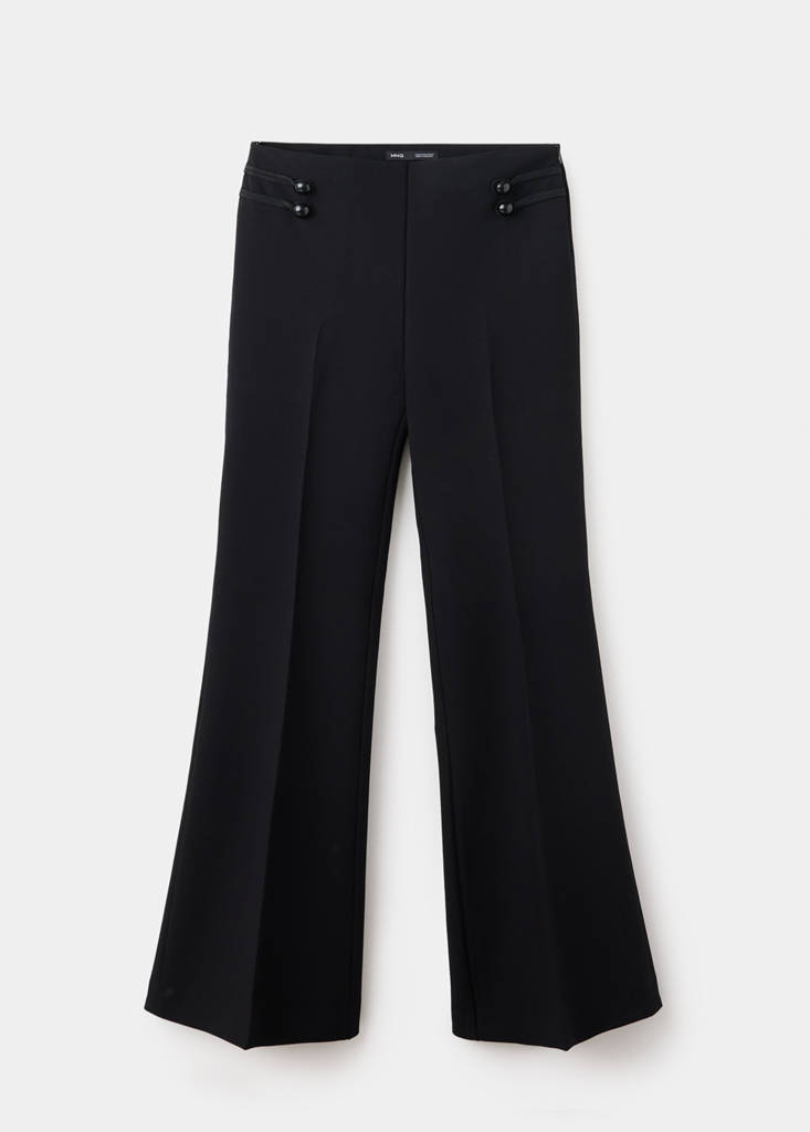 Tailored trousers with frog fastening detail — Black