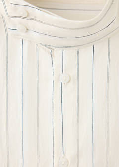 Striped shirt with stand-up collar — Beige 7
