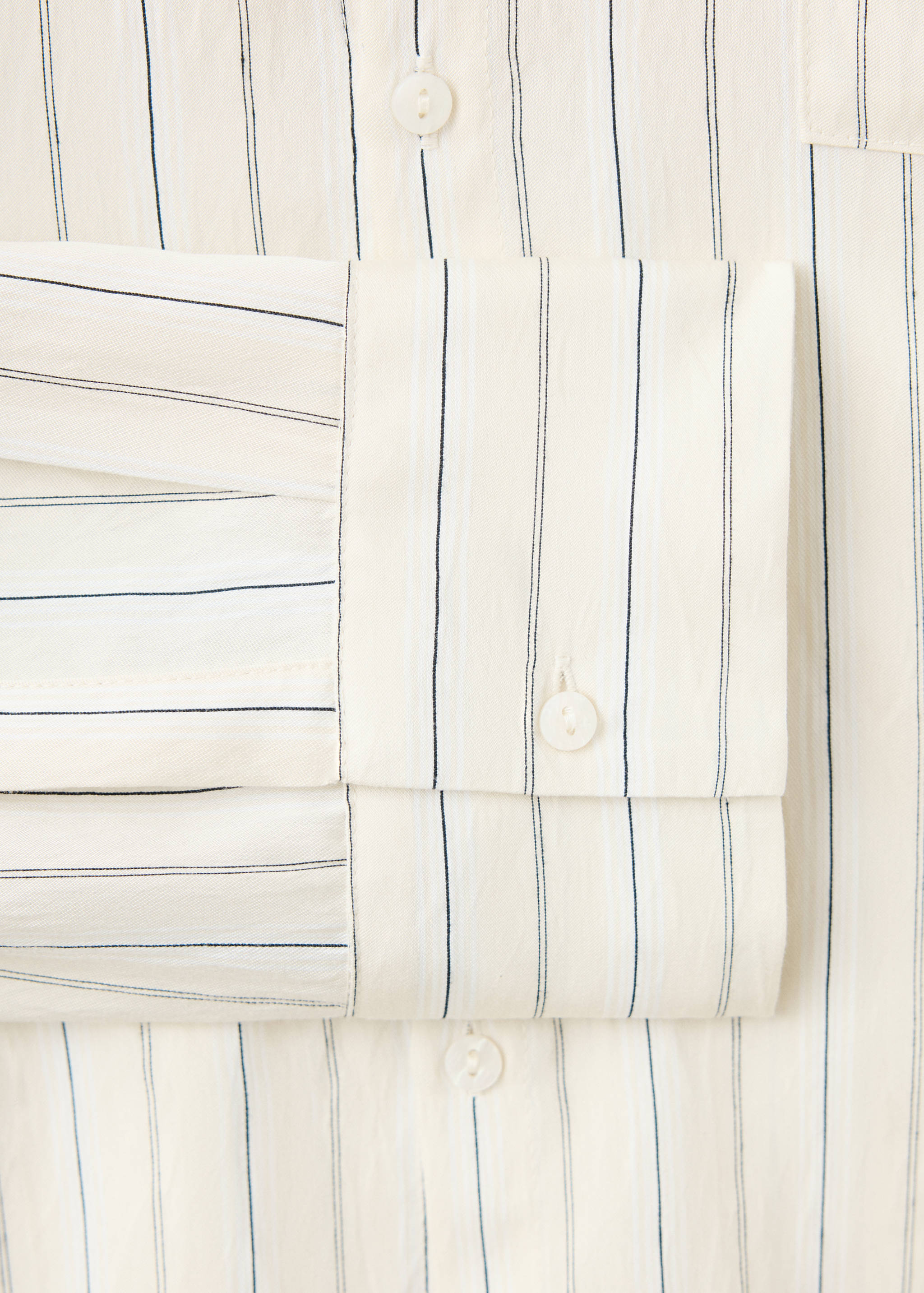 Striped shirt with stand-up collar - Details of the article 0