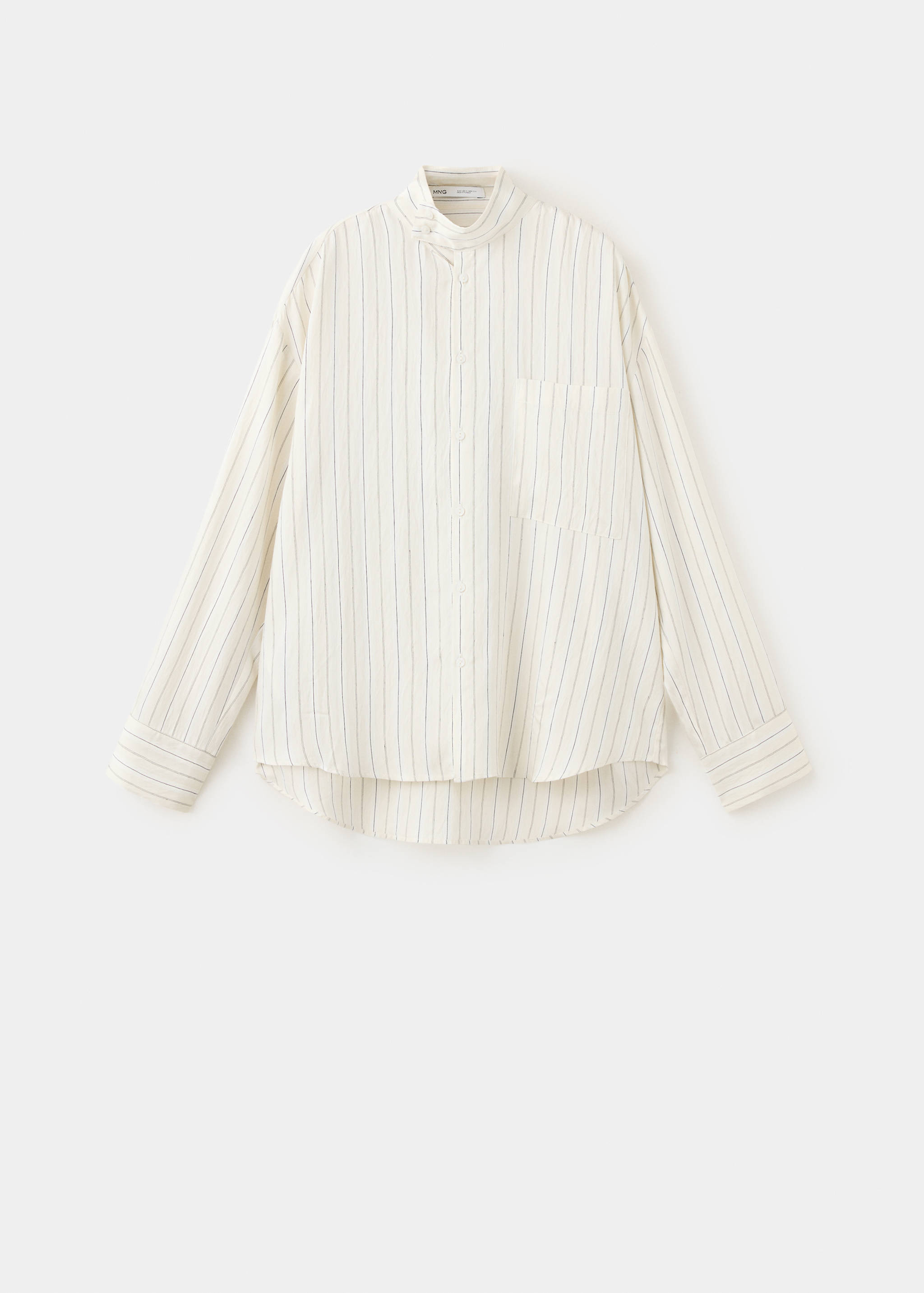 Striped shirt with stand-up collar - Article without model