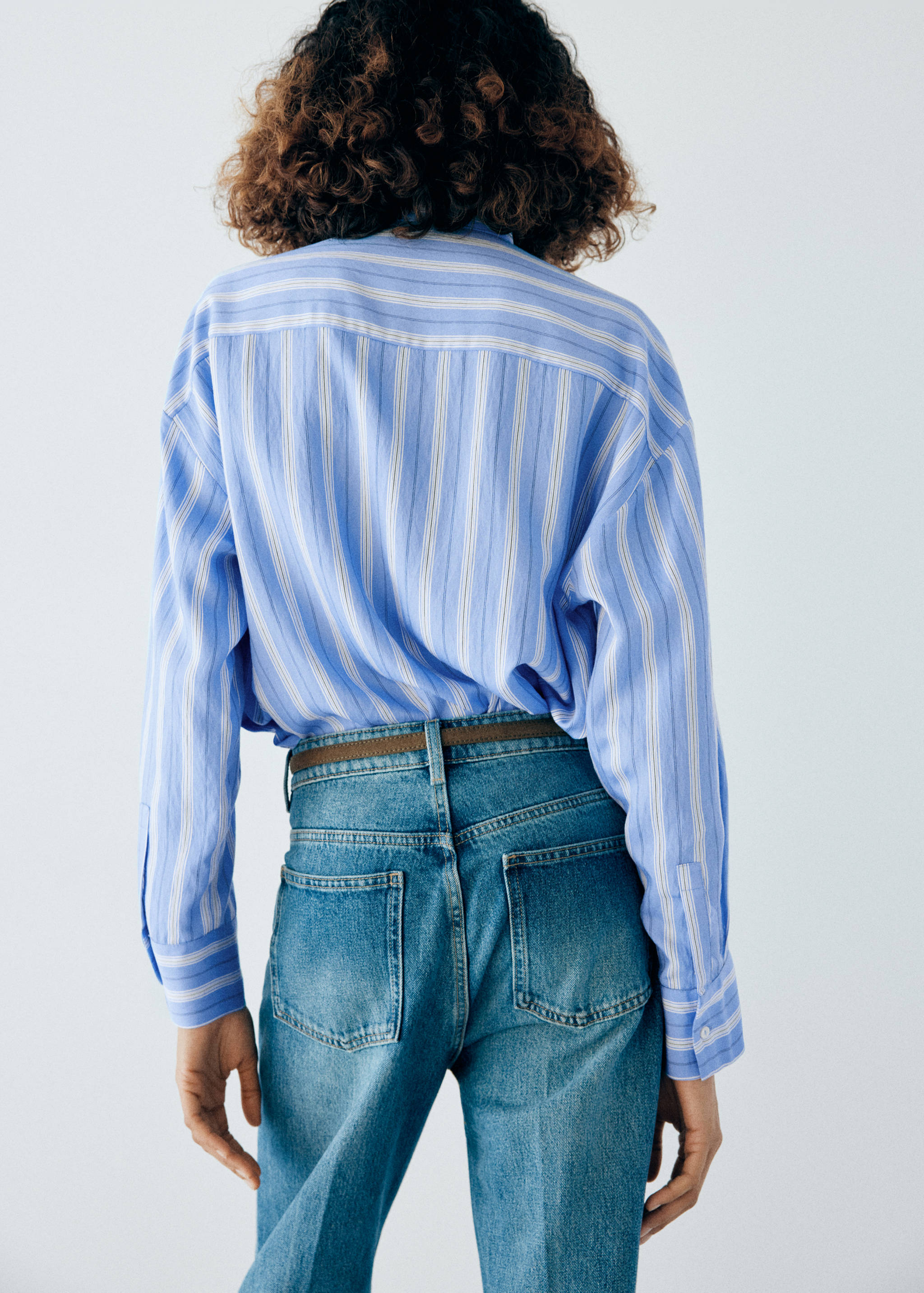 Chemise rayée à col montant - Verso de l’article