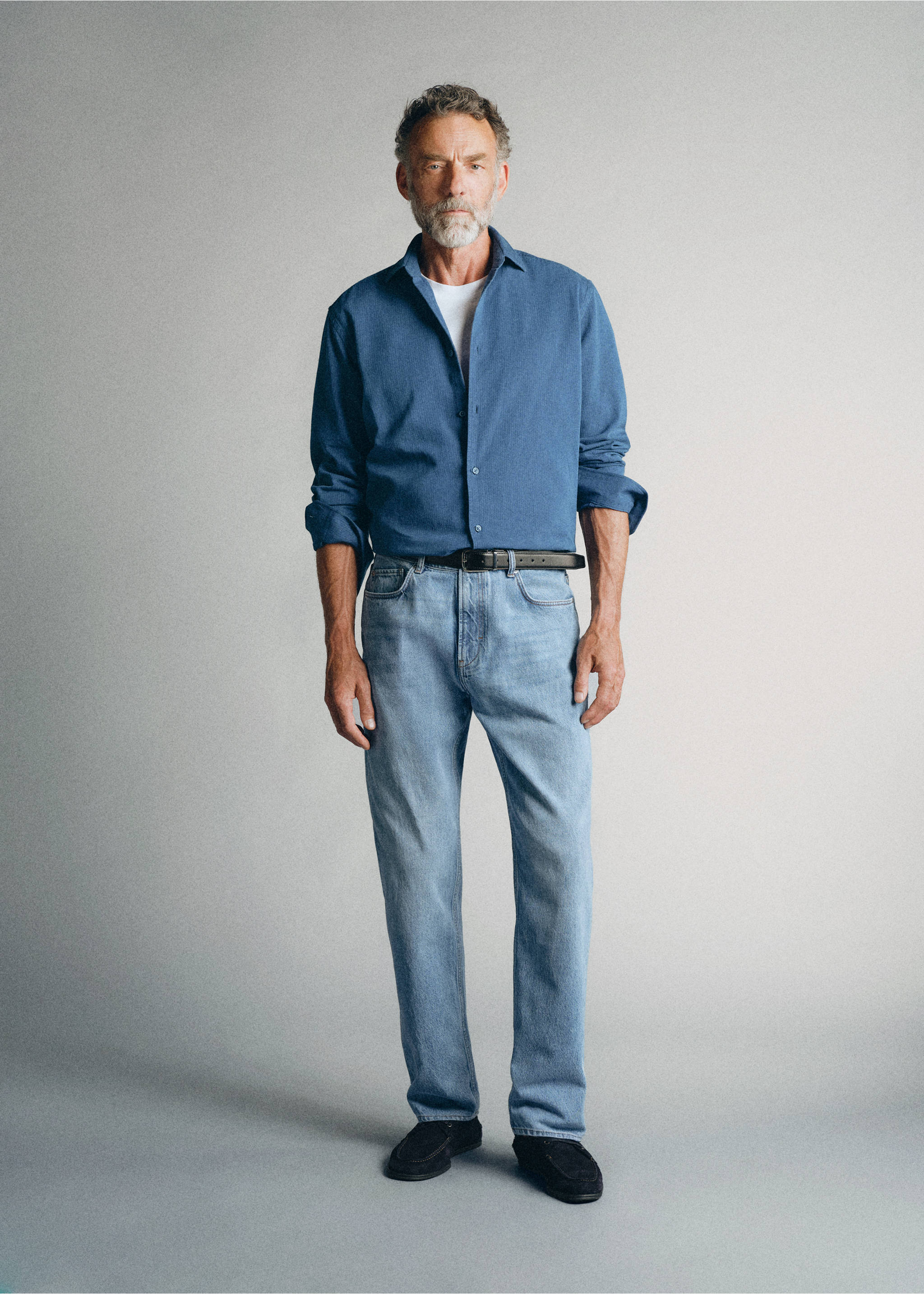 100% cotton denim shirt - General plane, Deep Dark Blue. Ref: 37095875-00.