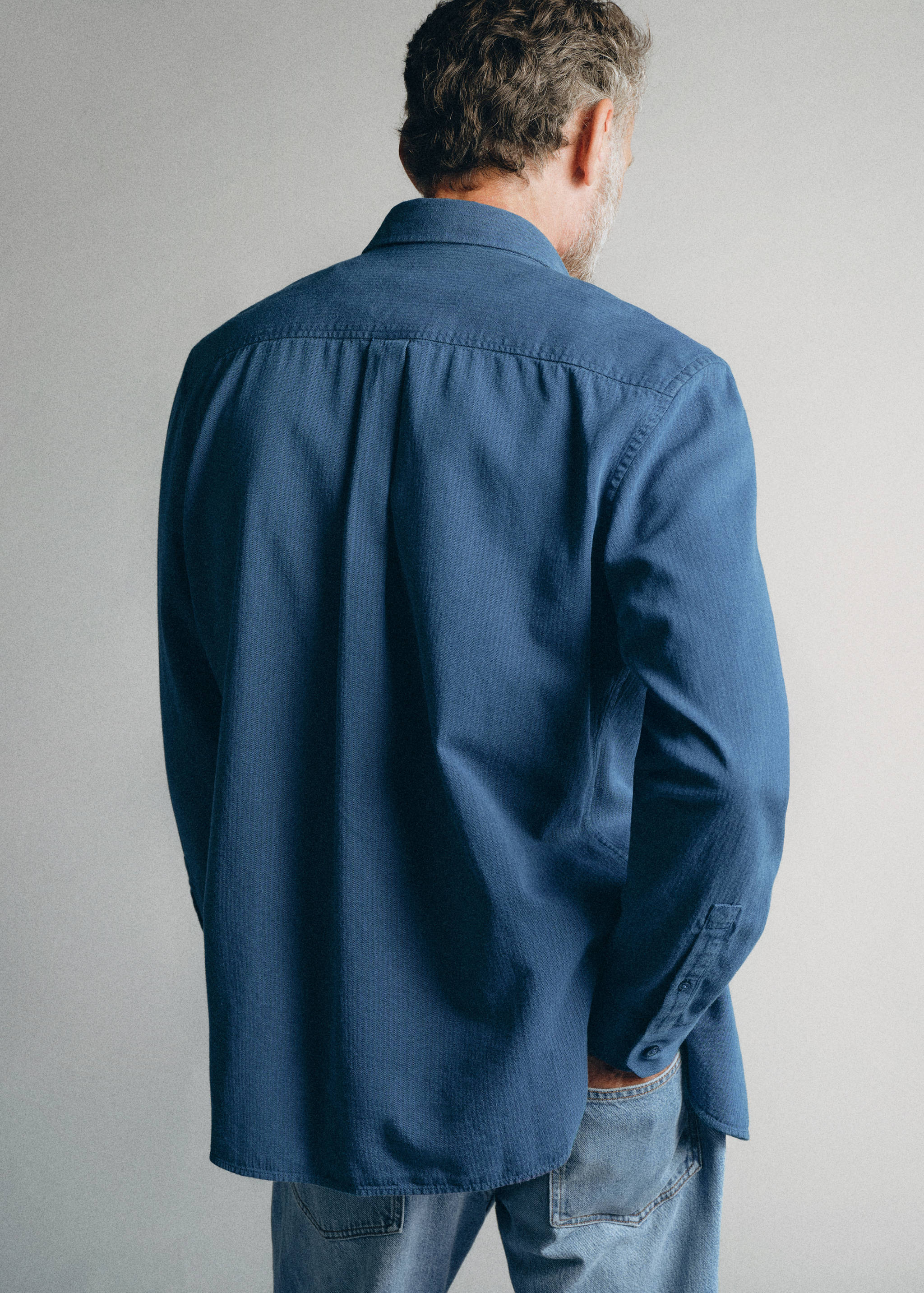 100% cotton denim shirt - Reverse of the article
