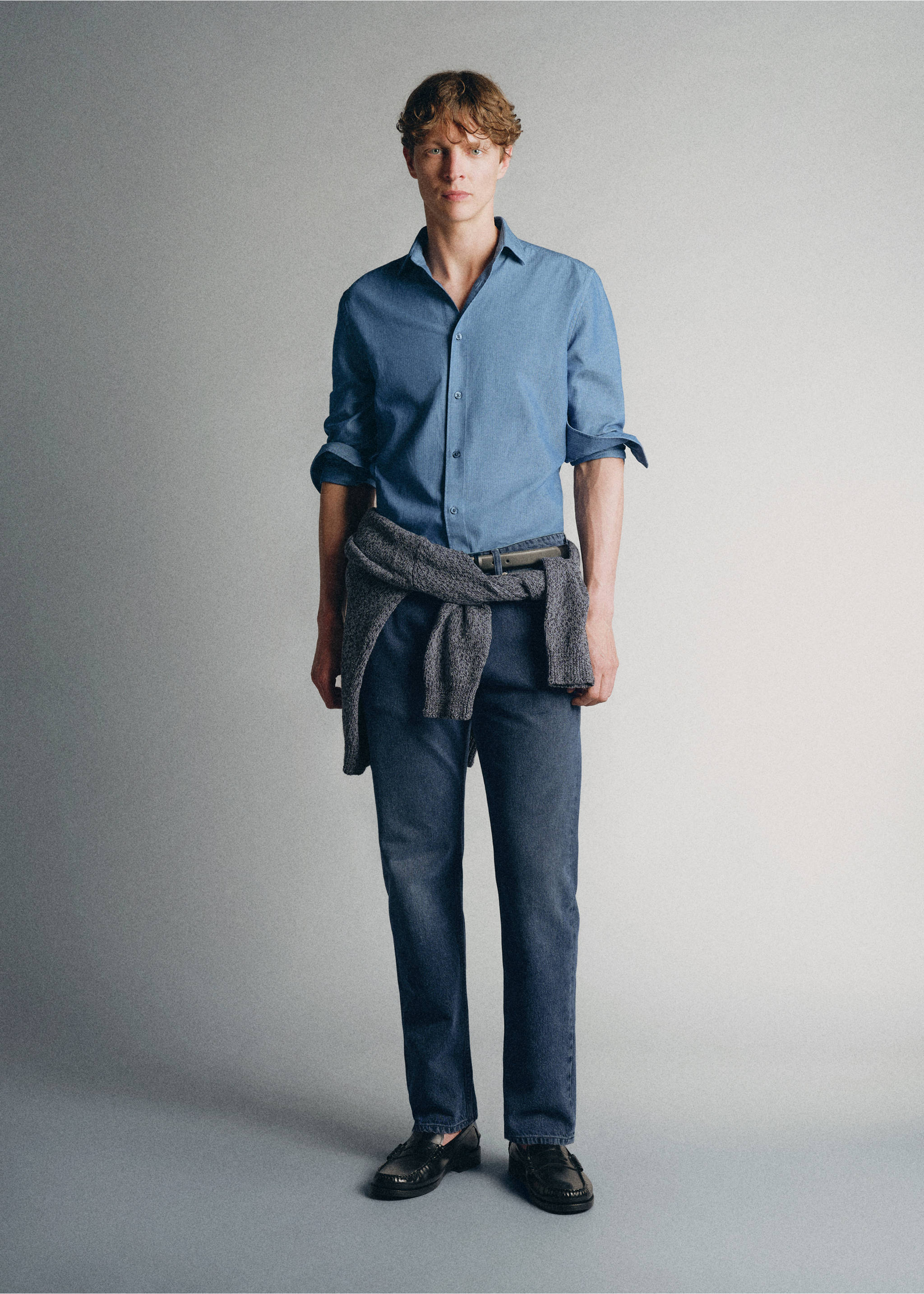 100% cotton denim shirt - General plane, Light Blue. Ref: 37095875-00.