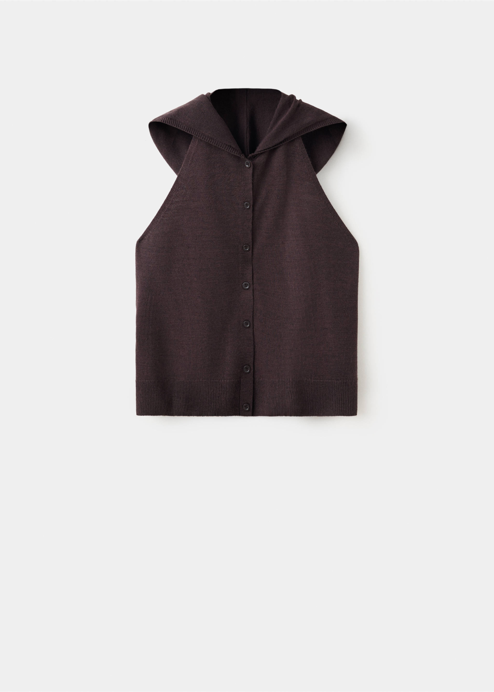 Halter-neck knit top - Article without model, Brown. Ref: 37095877-00.