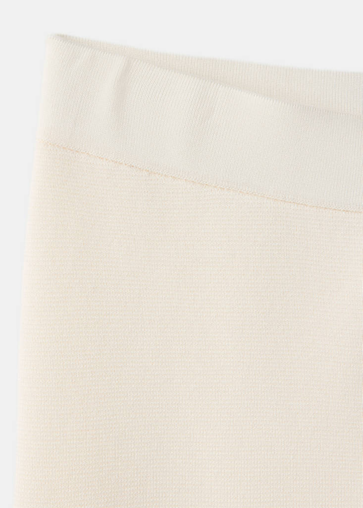 Fine-knit straight-fit trousers — Ecru