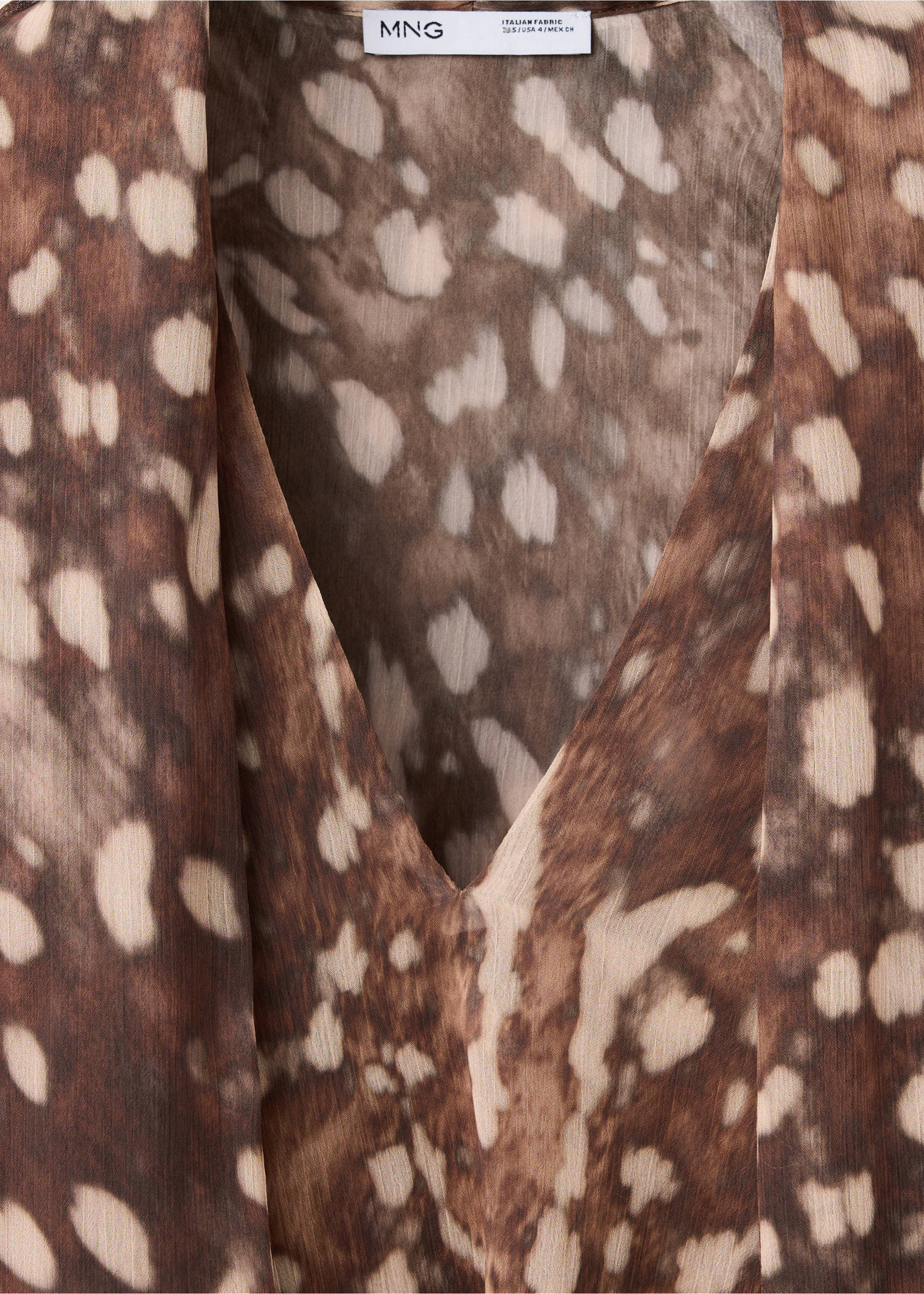 Blouse gaze imprimée - Détail de l'article 0, Marron. Ref: 37095879-00.