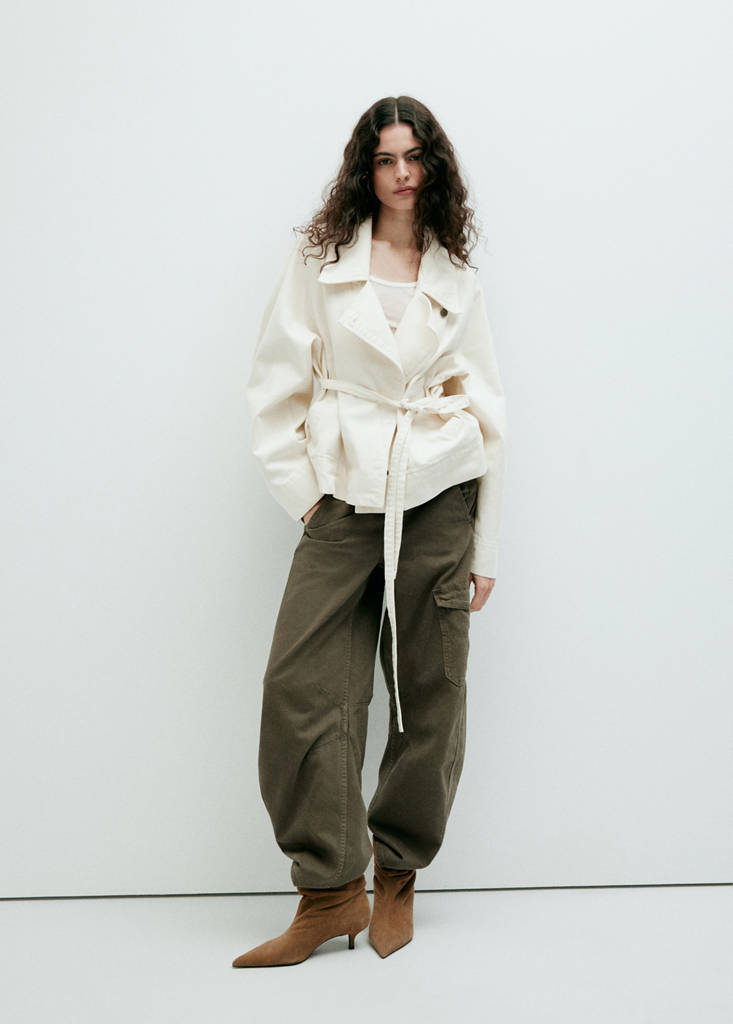 Mid-rise cargo jeans — Khaki