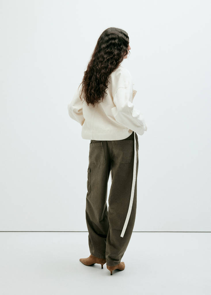 Mid-rise cargo jeans — Khaki
