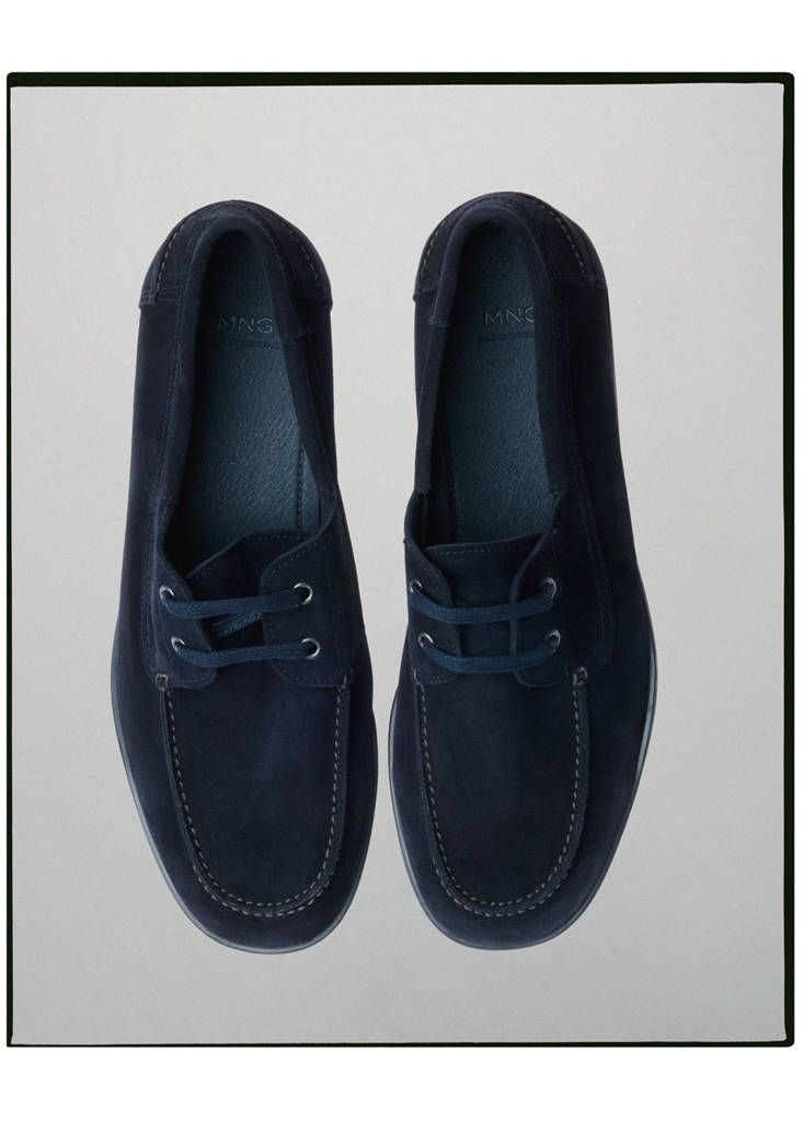 Leather nautical shoes — Indigo Blue