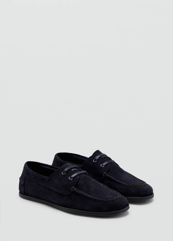 Leather nautical shoes — Indigo Blue