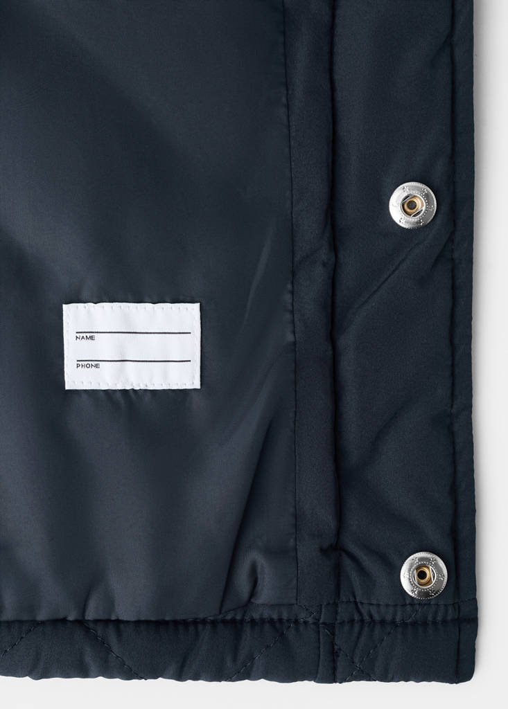 Quilted jacket with corduroy collar — Navy