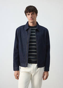 Denim jacket with zipper — Open Blue 1