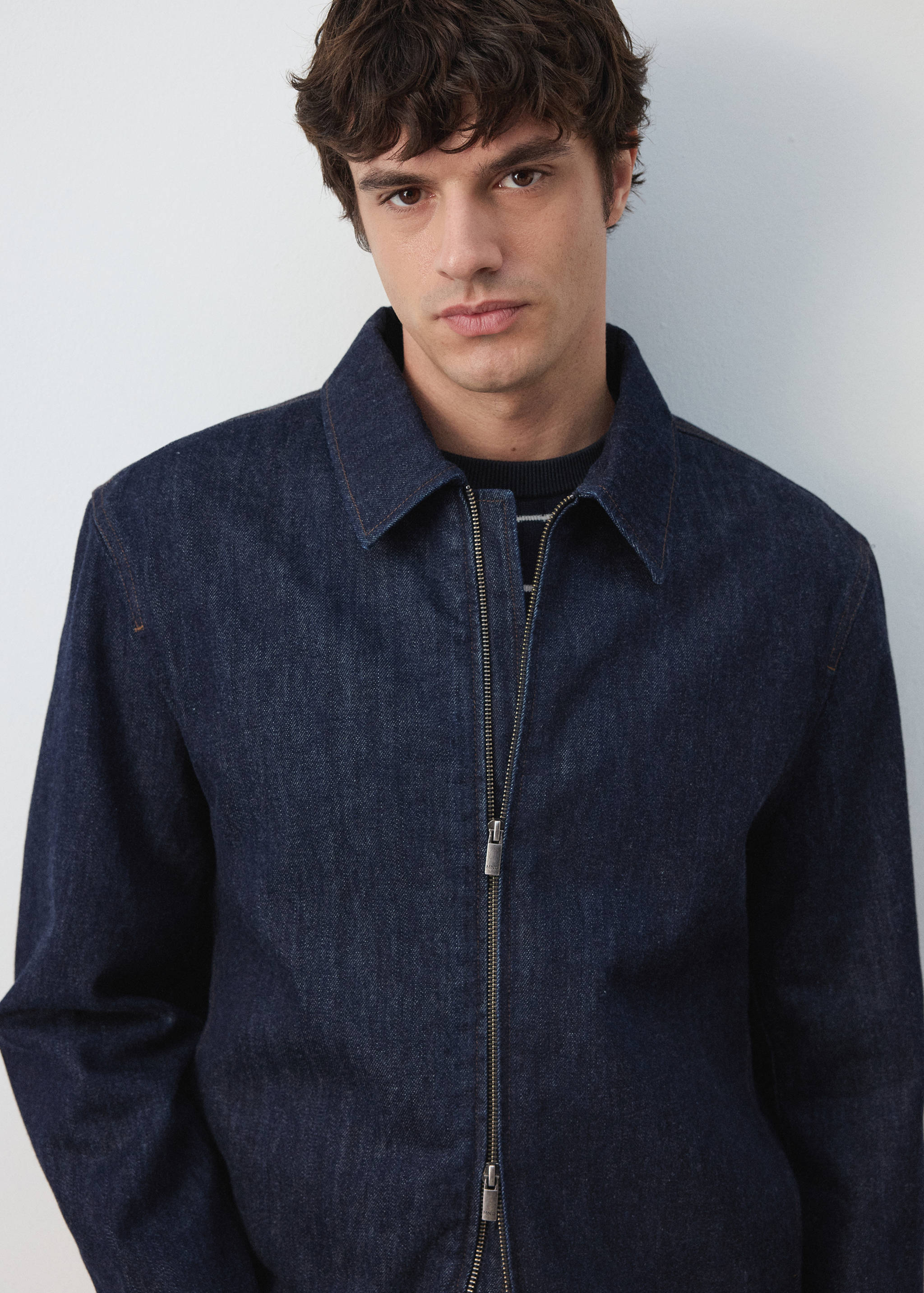 Veste en denim avec fermeture éclair - Détail de l'article 1